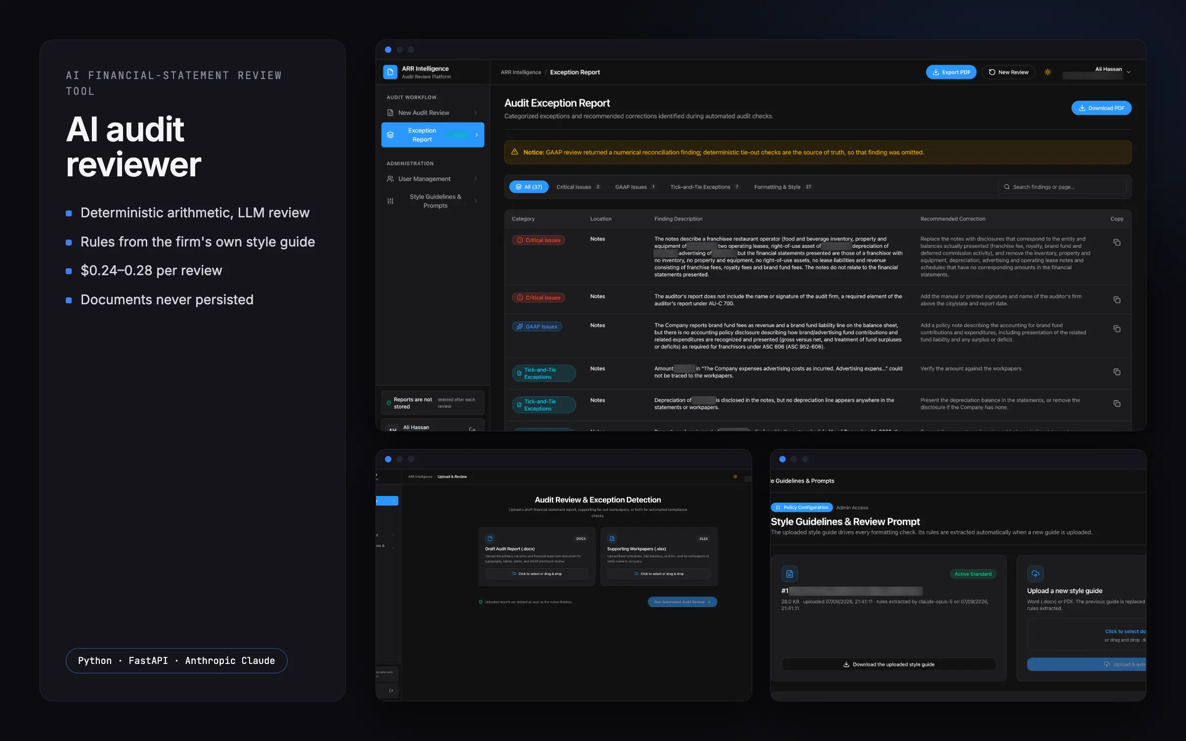 A CPA firm (name withheld) — app screens