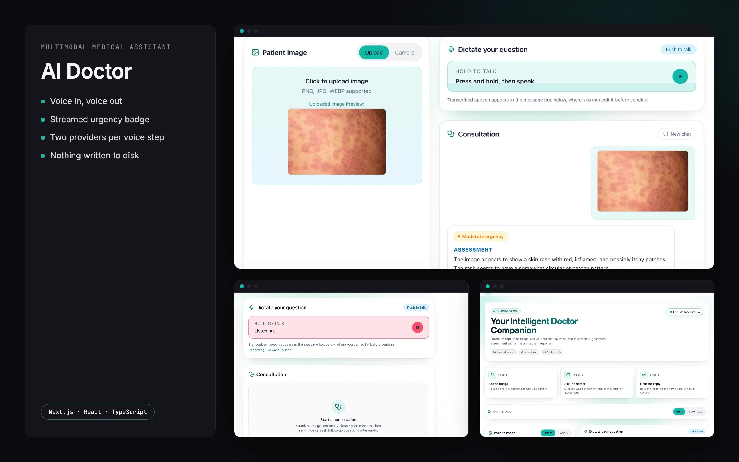 Techparser (live demo) — app screens